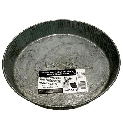  Bergan 12" tigela alimentadora de aço galvanizado para animais de estimação cães  - Imagem 1 de 4