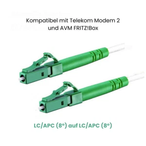 Glasfaserkabel LC/APC (8°) SIMPLEX LWL 0,5m-75m weiß CONBIC® + FREE LC ADAPTER - Afbeelding 1 van 8