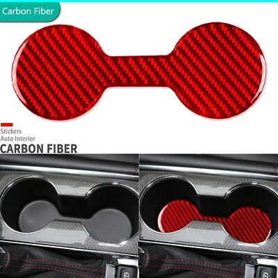Cubierta de ranura para consola de fibra de carbono roja con ranura para Chevrolet Malibu 16-25 Foto 1 de 4