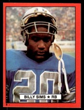 1981 TOPPS RED BORDER STICKERS BILLY SIMS 4 DETROIT LIONS #9