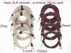 Haze 1/4" Instrument Mono Jack + Mic. XLR Plug Female Cable/Lead - Bild 1 von 47