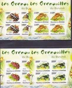 W BURUNDI 0902v-905v MSDL FROGS IMPERFORATED DE LUXE MINI SHEETS - Picture 1 of 1