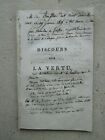 Boufflers : Discours Sur La Vertu, 1800.