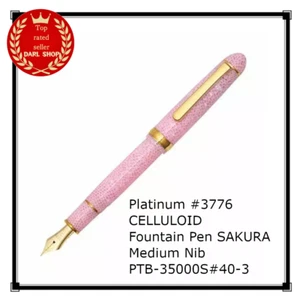 Pluma Estilográfica Platinum #3776 CELULOIDE SAKURA Plumín Medio PTB-35000S#40-3 CBP - Imagen 1 de 4