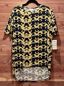 LuLaRoe Disney Irma Short Sleeve Shirt XXS Minnie Mouse New With Tag Blue Yellow - Picture 1 of 4