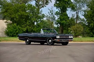 Retro Plymouth 1969 GTX Vintage Coche Negro Alta Resolución Decoración de Pared Impresión Póster Fotográfico - Imagen 1 de 1