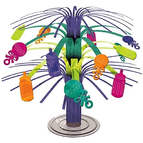 Украшение для вечеринки в честь душа ребенка Baby Brights шеврон полоски каскад центральный элемент - Изображение 1 из 1