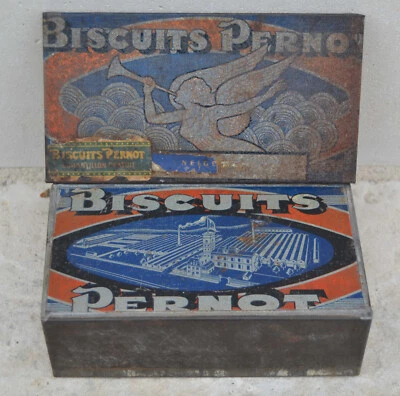 RARE boite BISCUITS PERNOT femme ange à la trompe - Photo 1/4