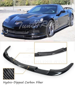 HYDRO CARBON FIBER ZR1 Style Front Bumper Lip Splitter For 05-13 Corvette C6 Z06 - Picture 1 of 9