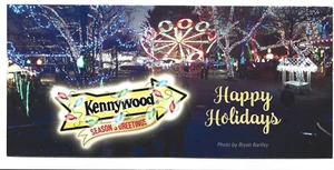 GRAN PARQUE KENNYWOOD MODERNO, VISTA AL PARQUE, TARJETA DE NAVIDAD ~ PITTSBURGH, PA-3,75 X 7,75" - Imagen 1 de 2