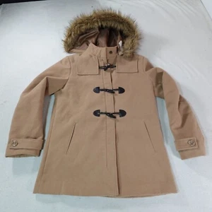 St Johns Bay Jacket Womens Large Beige Toggle Clasp Old Money Quiet Luxury Coat - Picture 1 of 24