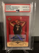 2008 Topps Hardwood Maple Russell Westbrook #104 ROOKIE RC AUTO # 2/5 PSA 10!!
