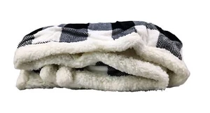 Beautex Sherpa Fleece Flannel Throw Blanket, Super Soft Warm Buffalo Plaid Plush - Picture 1 of 4