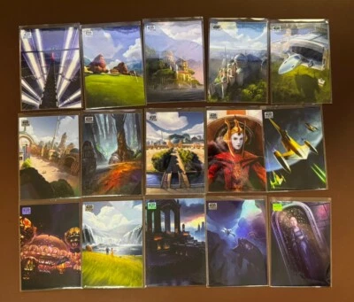 2024 Topps Chrome Star Wars Galaxy Art Of Naboo Complete Set 1-15  - Image 1 of 2