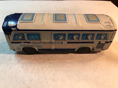 Greyhound Bus Scenicuiser Tin Litho Toy 8" fricción muy buen estado Foto 1 de 4
