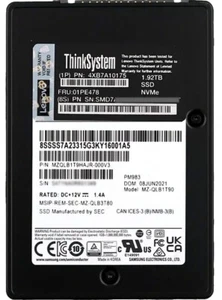 Solid State Disk NVMe Lenovo - ThinkSystem U.2 PM983 1.92 TB (SFF 2.5in) - Foto 1 di 2