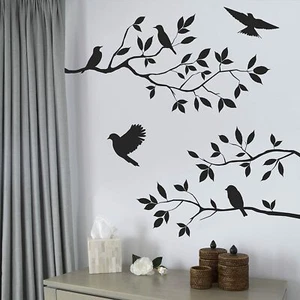 Adesivo da parete arte uccellini e fiori burnish decalcomanie da parete arredamento arte casa - Foto 1 di 15