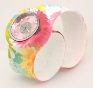 Bill's Watch reloj - banda clásica rosa cebra, flor de cristal rosa esfera BW- - Imagen 1 de 3