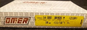 11/16" OMER Galvanized BRADS - 21 Gauge GA - New box of 14,000 Pneumatic F21-18 - Picture 1 of 5