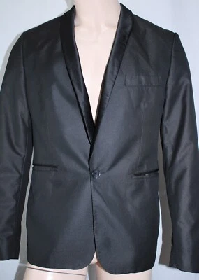 Guess черный ярлык Tuedo куртка мужчин M средний (36R) черный 1 кнопка 1 вентиляционный блейзер - Изображение 1 из 4