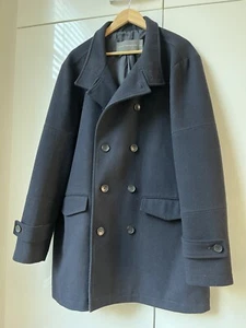 Men’s French Connection Navy Wool Blend Coat – Double Breasted – Size 2XL - Picture 1 of 6