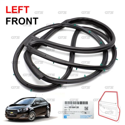 Fits Chevrolet Sonic 2012 '18 Front Left Door Rubber Seal Weatherstrip Foto 1 de 4
