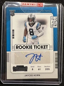 2021 Contenders Jaycee Horn RC Rookie Ticket Auto Sealed Panthers Variation - Bild 1 von 2