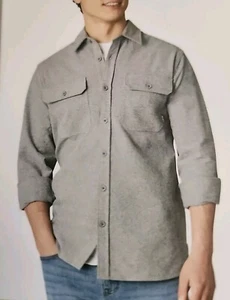 Eddie Bauer Men's Double Brushed Chamois Shirt, NWT Gray M# 1222 - Picture 1 of 6