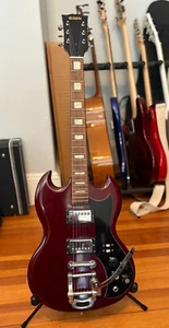 Global Double Cutaway Electric Guitar - SG Style - Vintage Lawsuit 70's era VG - Picture 1 of 16