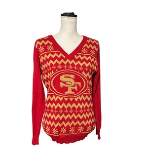 San Francisco 49ers NFL Christmas Ugly Sweater Damen XL Nordic Fair Isle Neu mit Etikett - Bild 1 von 10