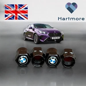 BMW Dust Caps BMW Tyre Valve Caps Black 1, 2, 3, 4, 5, 6 Series - Picture 1 of 5