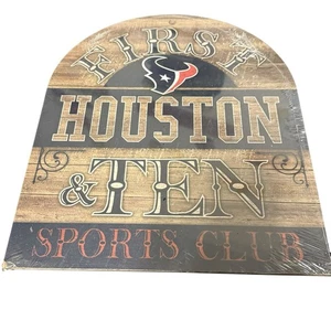Houston Texans First and Ten Sports Club 10" x 11" Wood Sign - Picture 1 of 7
