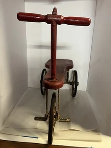 Antique Tricycle Children Toddler's Wooden Seat/Handle Vintage 3-Wheeler - Picture 1 of 9