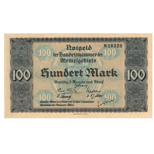 Geldschein, Memel, 100 Mark, 1922, 1922-02-22, KM:9, VZ+ - Picture 1 of 2