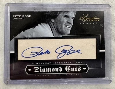 Panini Signature Series 2012 cortes de diamante Pete Rose automático SP 25/25 rojos Hit King Foto 1 de 2