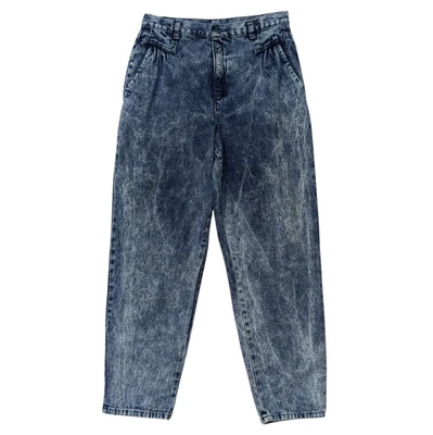 VTG 80s Womens CHEROKEE Jeans 12 Petite 28x27 Pleated Acid Washed Bareback Denim - Image 1 of 4