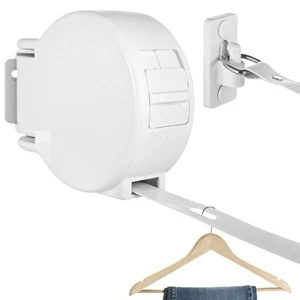 Wall Mounted Retractable Clothesline Indoor, 13.8 Ft Lockable Laundry Line, H... - Picture 1 of 5