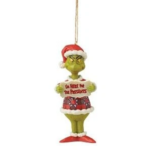 Jim Shore Grinch "I'm Here For The Presents" Christmas Ornament Department 56 Dr - Picture 1 of 3