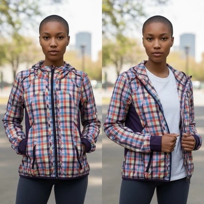 Jaqueta xadrez UBER RARA!🍒 LULULEMON tamanho 8 SEAWHEEZE 2014 edição especial Pass Me 8 - Imagem 1 de 4