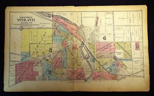 1915 Plat Map City of Ypsilanti North Part Washtenaw County Michigan
