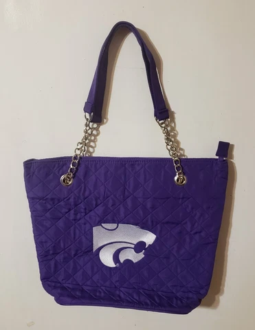 Kansas State Wildcats  Embroidered  Quilted Purse Tote Bag Handbag Purple NWOT Cover