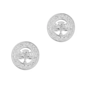 Pendientes de cardo redondo escocés en plata esterlina - Imagen 1 de 1