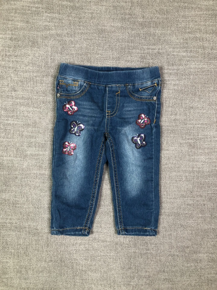 Jeans Vigoss Bebé Niñas 12M Meses Azul Denim Jagger Ajustado Bordado Secuencia Foto 1 de 4