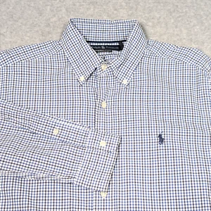 Camisa Ralph Lauren Abotonada Para Hombre Talla Mediana Calce Clásico Azul Cuadros - Imagen 1 de 7