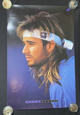 Vintage 1992 ANDRE AGASSI NIKE CHALLENGE COURT PROFILE 23x35 Tennis POSTER Cover