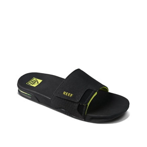 Reef Men's Fanning Slide Sandals - Black/Lime