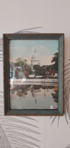 Vintage Photograph, Washington D.C., U.S. Capitol, 1920's, Orig. Frame, Carlock - Picture 1 of 4