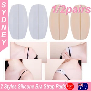 2/4x Silicone Under Bra Strap Pads Cushions Holder Non-slip Shoulder Pain Relief - Picture 1 of 13