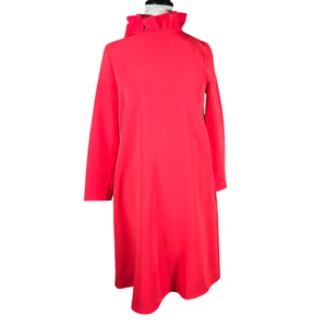 Biesen Daphne Kleid Damen klein mohnrot Rüschen Stehkragen Mini Mod Swing - Bild 1 von 10