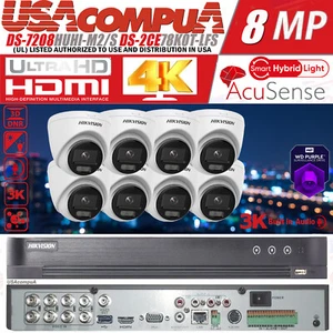 Hik OEM 8CH 4K Security CCTV Camera System Kit 3K Smart DuaL Light Audio Lot - Picture 1 of 19